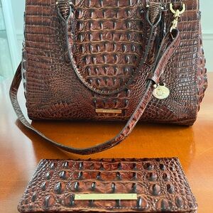 Brahmin Pecan Finley Satchel and matching Ady Wallet
